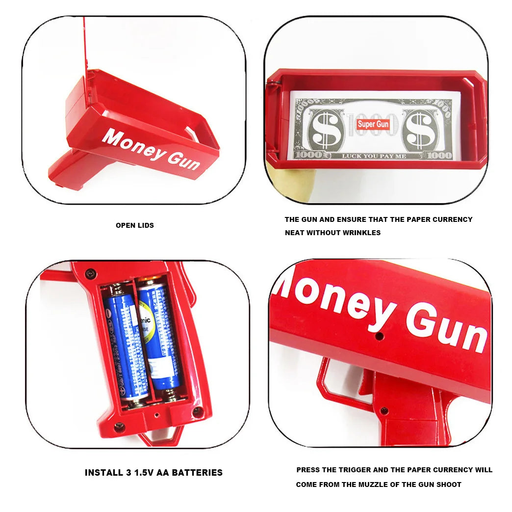 Super Money Gun Shooter Toys For Money Spray