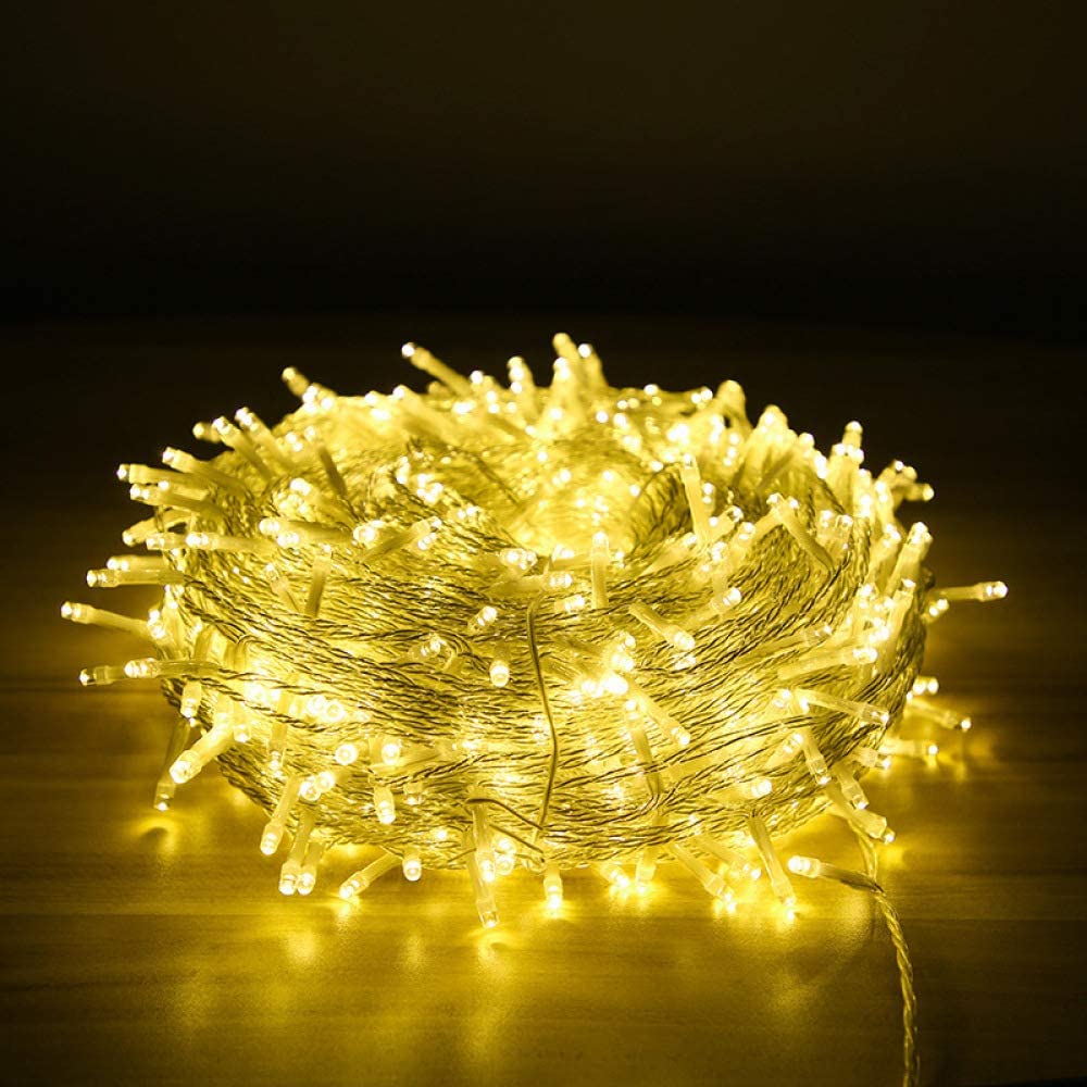 Guirlande de fête lumineuse décoratif 100 LED - 10M jaune