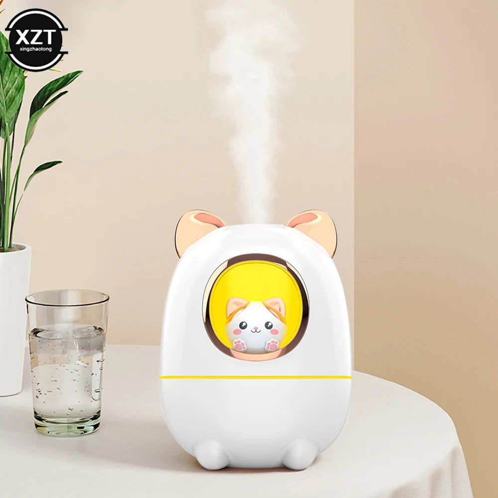 Cartoon Cat Air Humidifier Cute Silent USB Recharging Diffuser Aroma