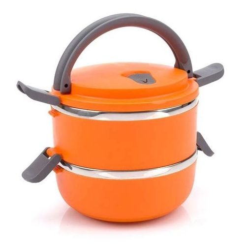 Lunch Box - 2 Niveaux  Isotherme  En Inox - Orangé