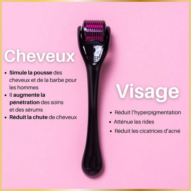 Dermaroller Visage- Corps & Cuir Chevelu – Stimule le Collagène