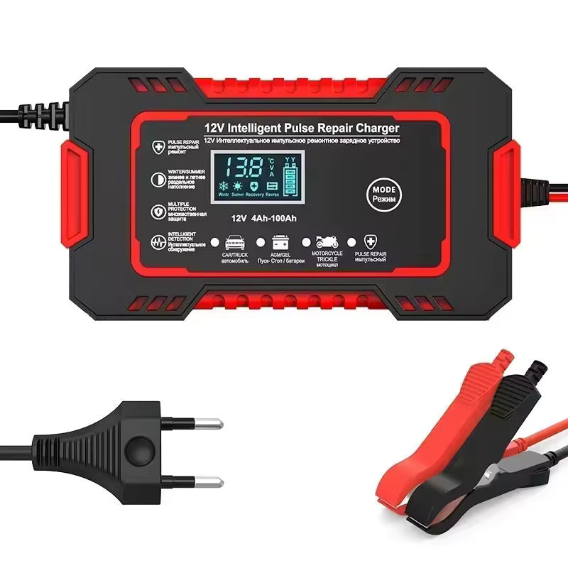 Chargeur de batterie de voiture entièrement automatique 12V- 6 A écran LCD numérique