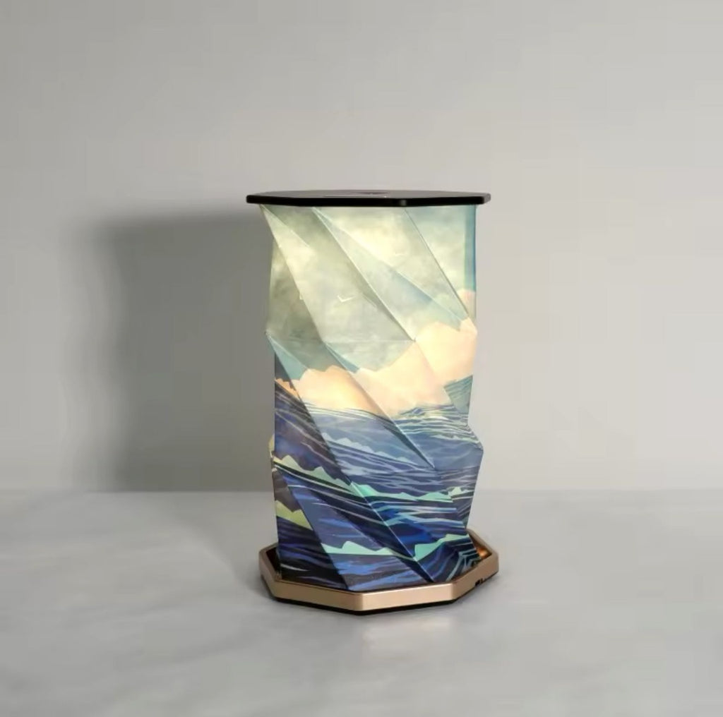 Lampe en papier pliable de style chinois Décor de chambre