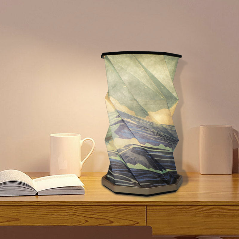 Lampe en papier pliable de style chinois Décor de chambre