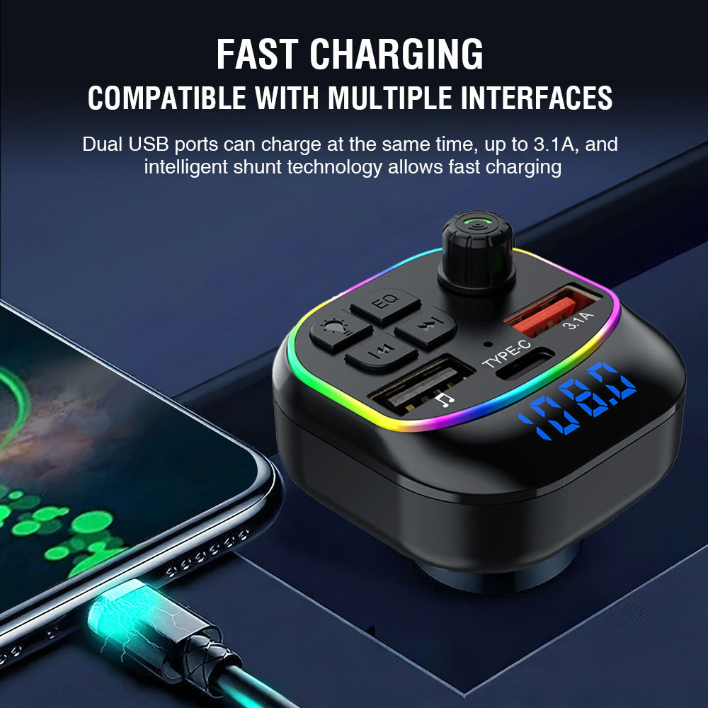 Chargeur Voiture M54 - Lecteur MP3 Bluetooth + FM + Charge Rapide QC3.0