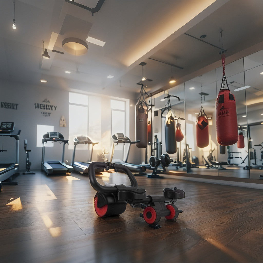 Rouleau Abdominal 2-en-1 avec Rebond Automatique