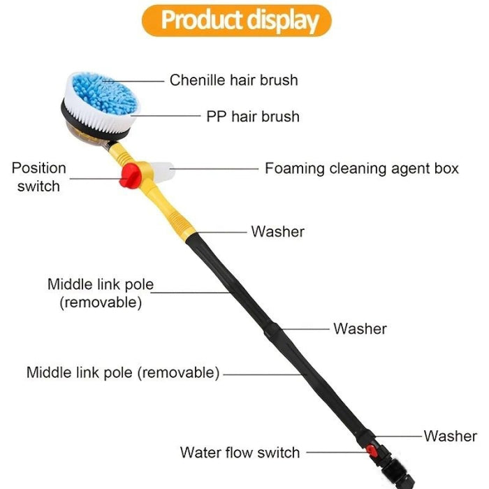 Kit de Nettoyage de Voiture avec vadrouille rotative 360/100 cm