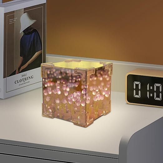 Lampe cube tulipes