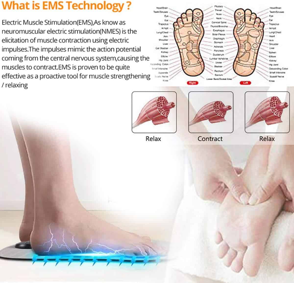 Tapis de massage des pieds-points d'acupuncture bioélectrique soulage la douleur