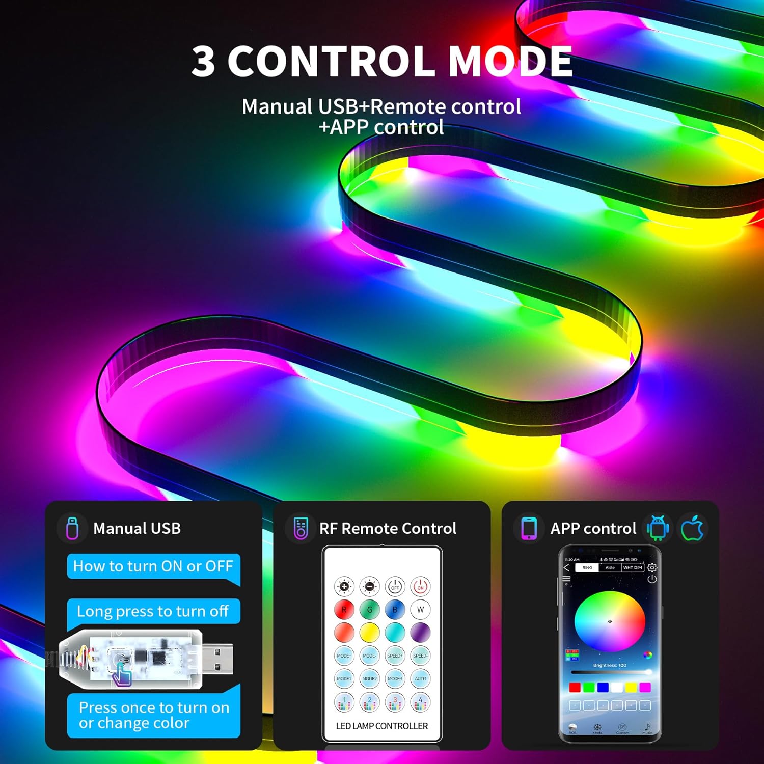 Éclairage LED Voiture Intérieur 5m