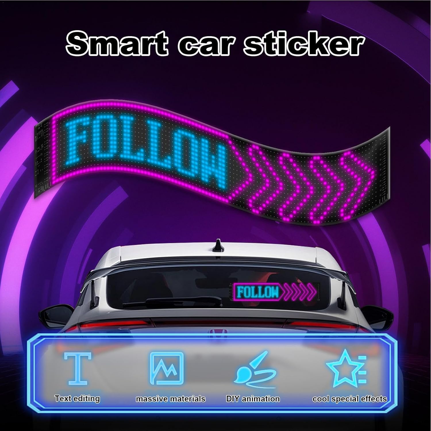 Panneau LED Vitre de Voiture - Signalétique Dynamique et Professionnelle