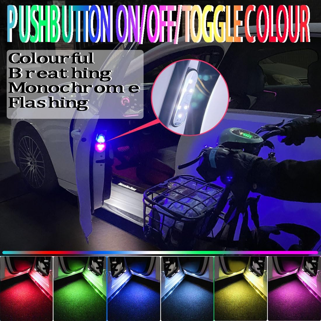 Éclairage LED sans fil pour portières latérales de voiture