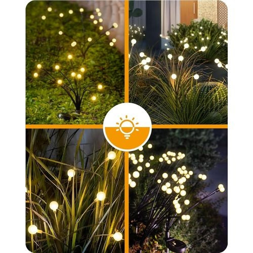 2 Lot De 8 Lampes de Jardin Solaires à LED Blanches Chaudes